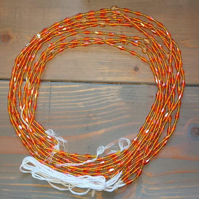 Orange Heart Waist Beads